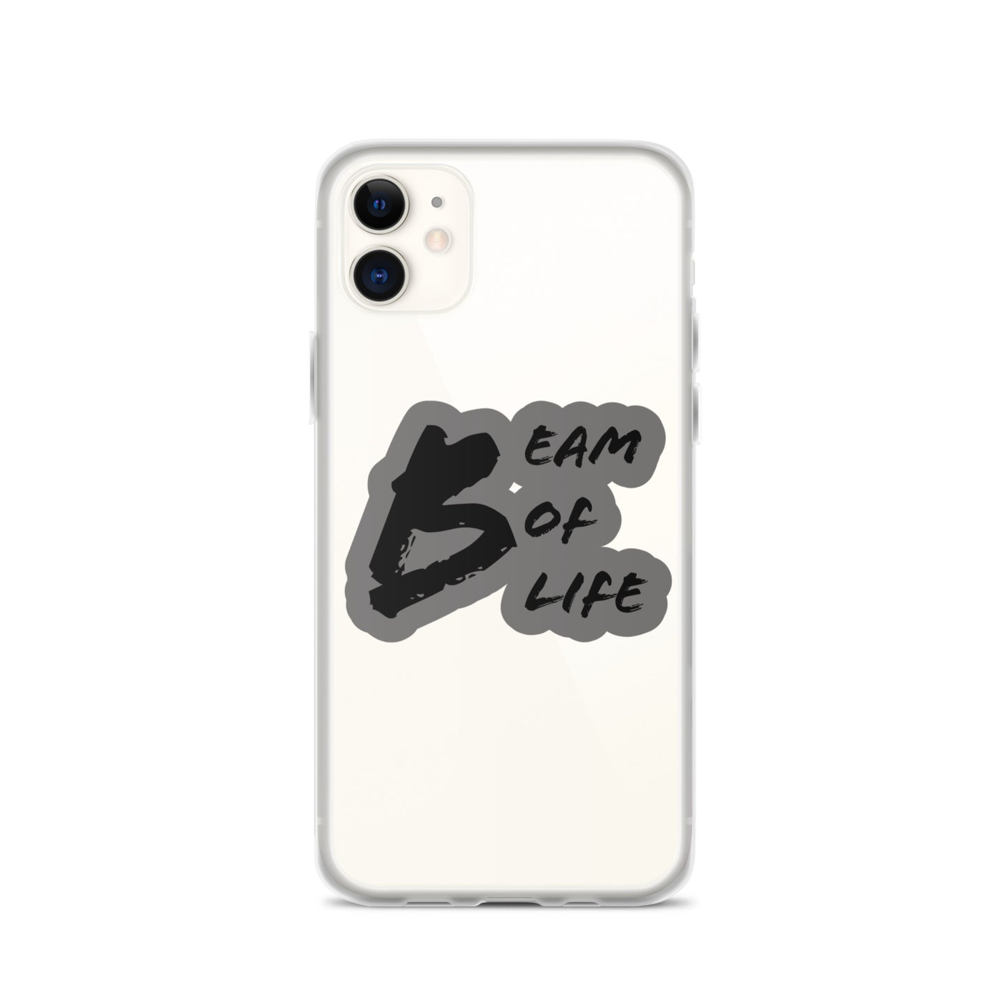 Beam of Life Clear iPhone Case - Grey/Black Logo