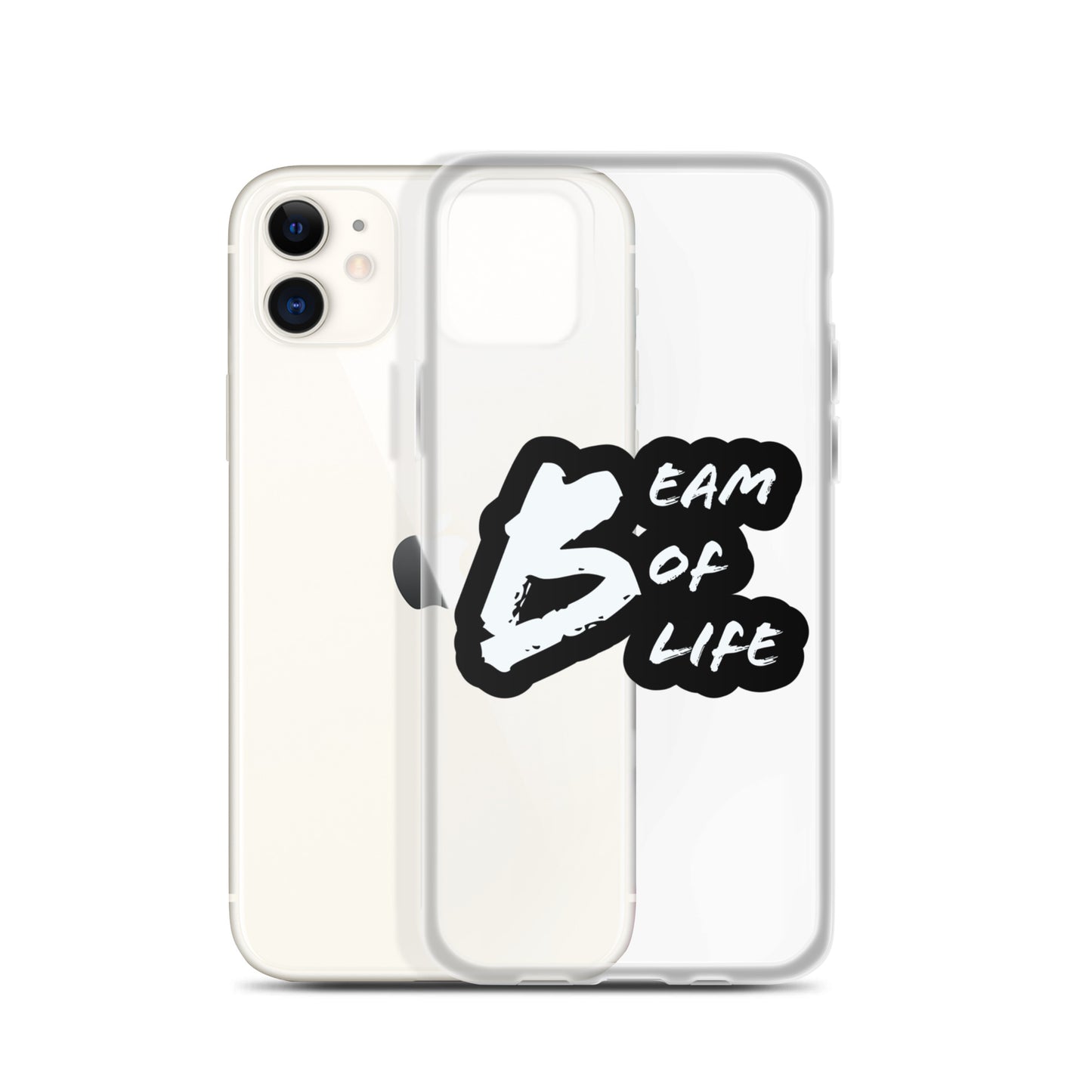 Beam of Life Clear iPhone Case - Black/White Logo