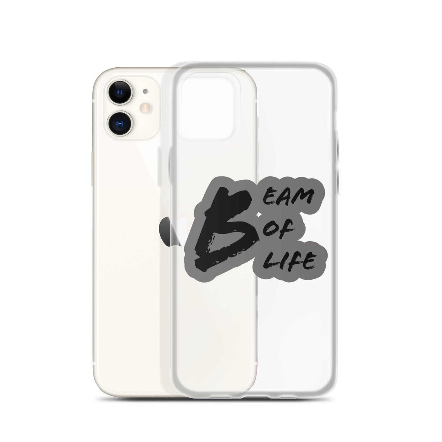 Beam of Life Clear iPhone Case - Grey/Black Logo