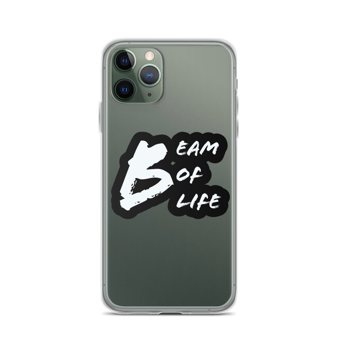 Beam of Life Clear iPhone Case - Black/White Logo