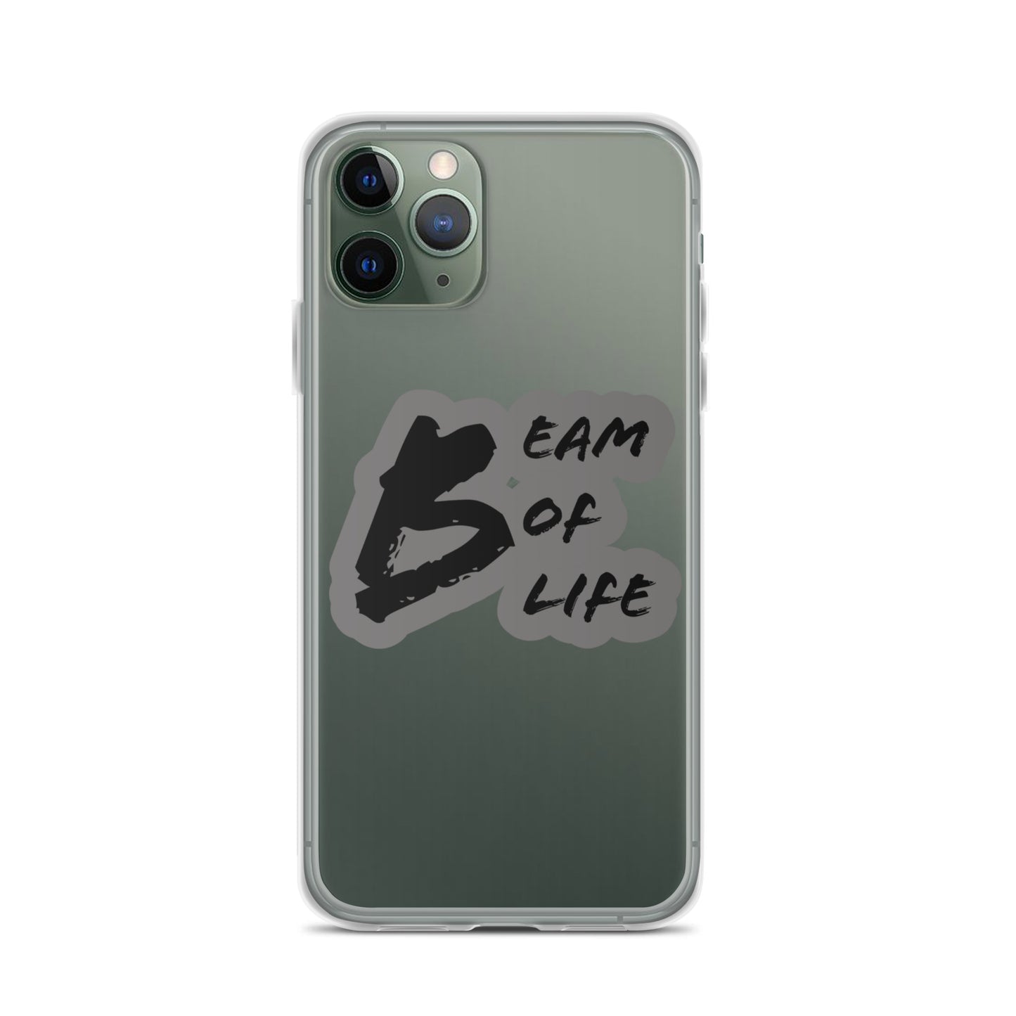 Beam of Life Clear iPhone Case - Grey/Black Logo