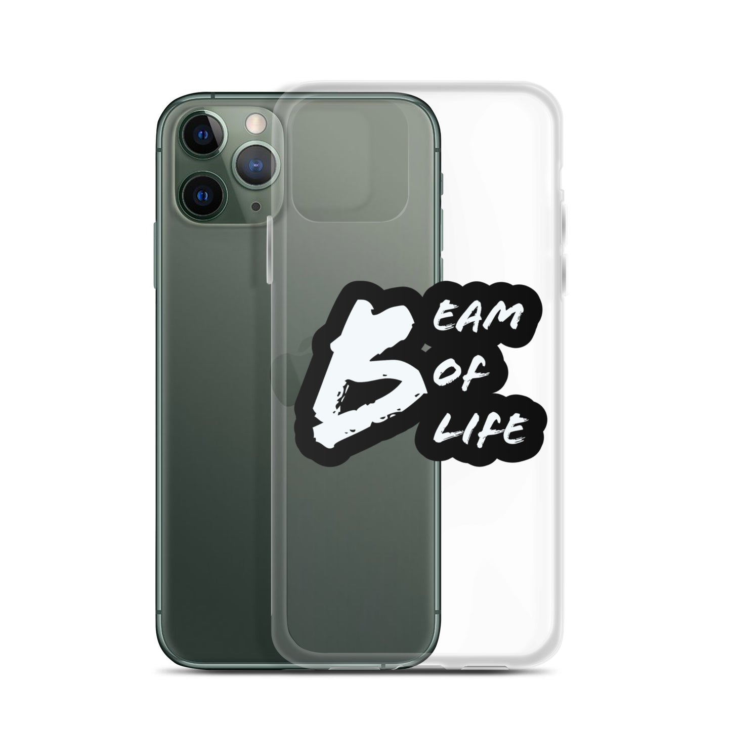 Beam of Life Clear iPhone Case - Black/White Logo