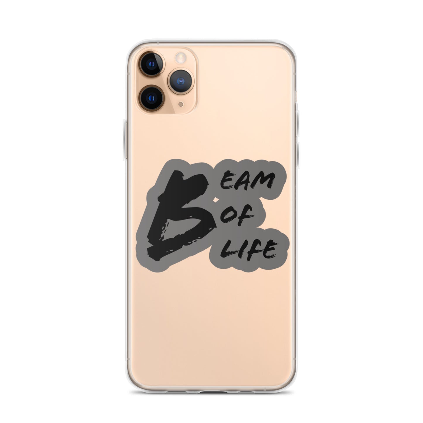 Beam of Life Clear iPhone Case - Grey/Black Logo