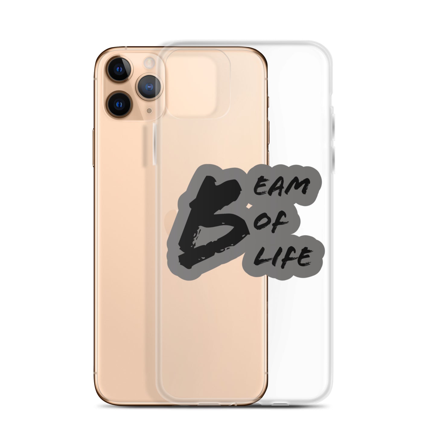 Beam of Life Clear iPhone Case - Grey/Black Logo