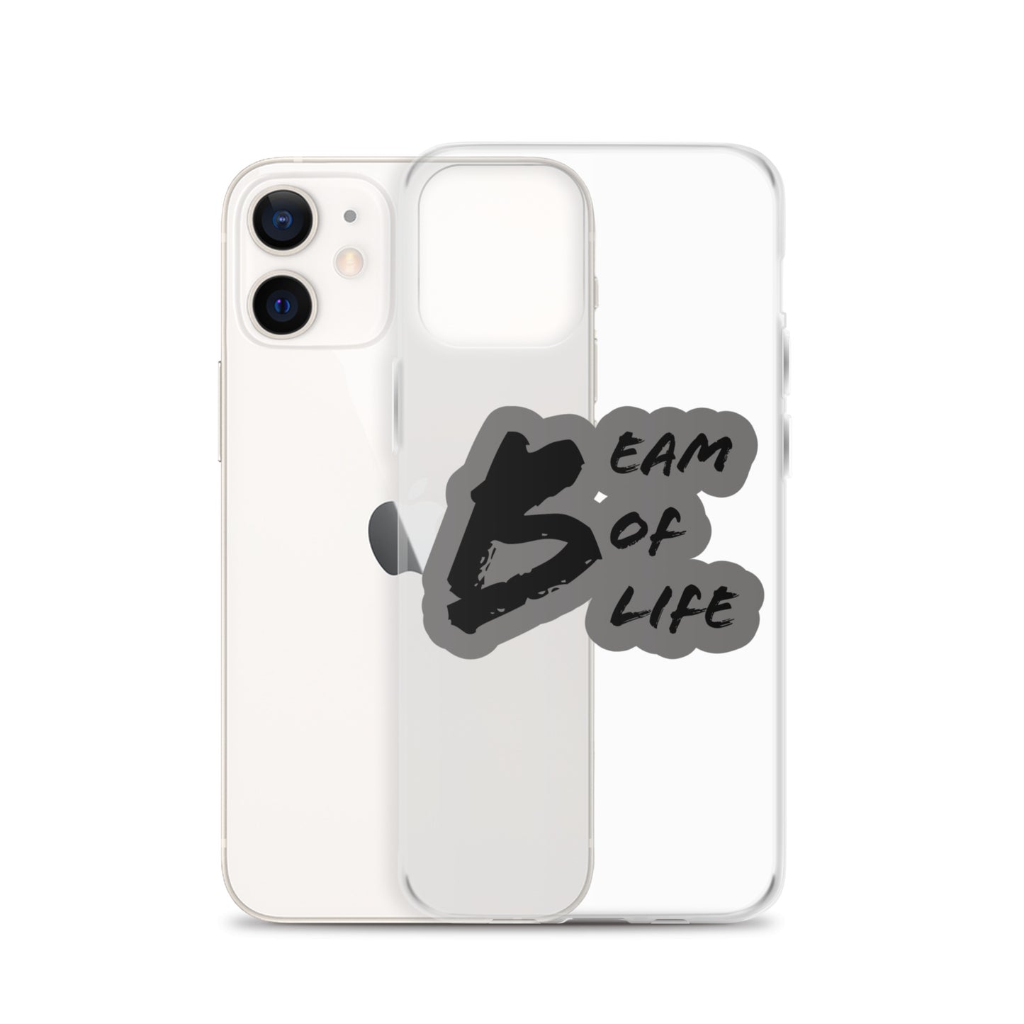 Beam of Life Clear iPhone Case - Grey/Black Logo