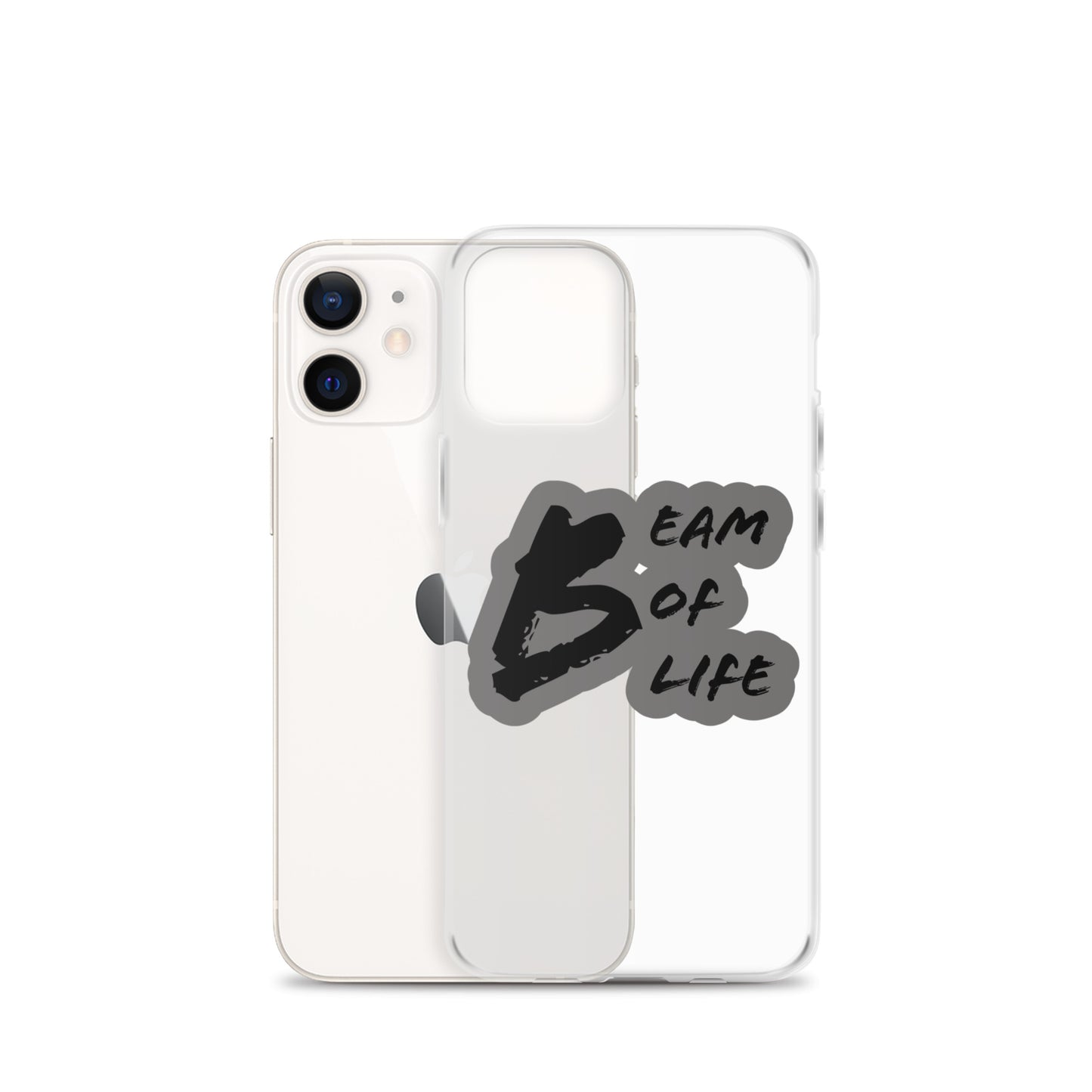 Beam of Life Clear iPhone Case - Grey/Black Logo