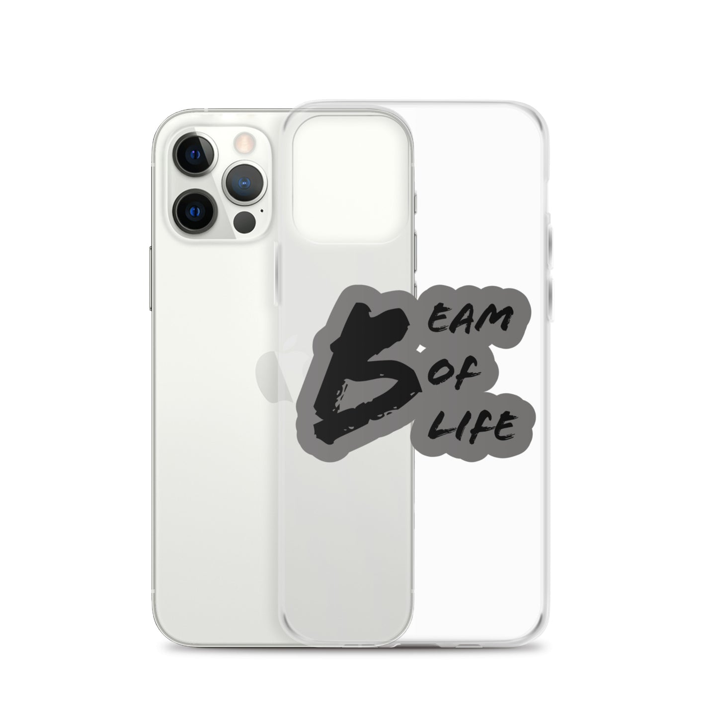 Beam of Life Clear iPhone Case - Grey/Black Logo