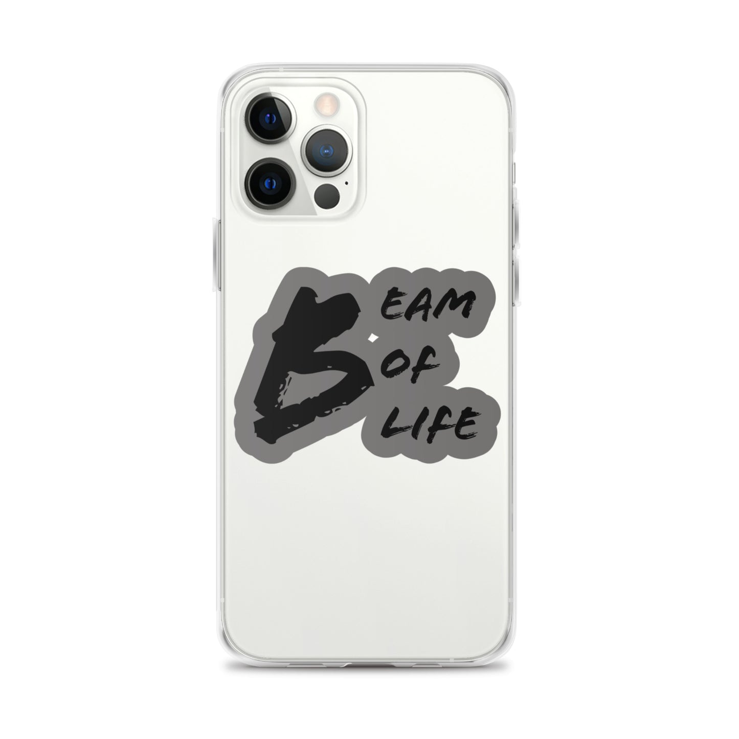 Beam of Life Clear iPhone Case - Grey/Black Logo