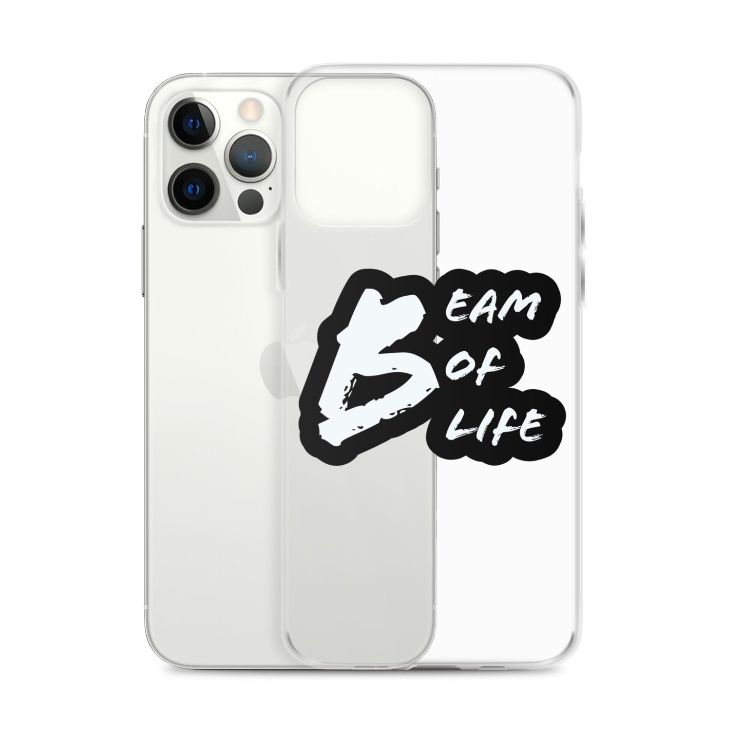 Beam of Life Clear iPhone Case - Black/White Logo