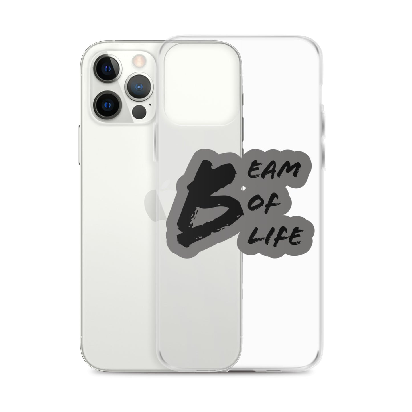 Beam of Life Clear iPhone Case - Grey/Black Logo