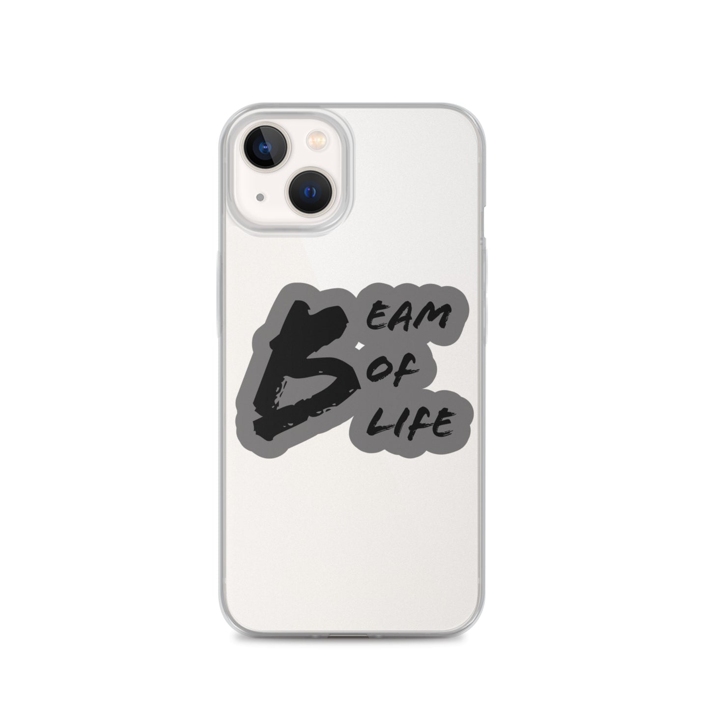 Beam of Life Clear iPhone Case - Grey/Black Logo