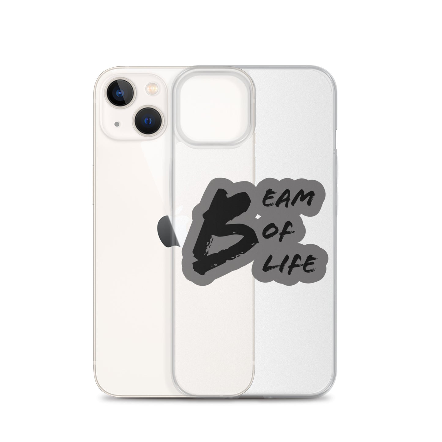 Beam of Life Clear iPhone Case - Grey/Black Logo