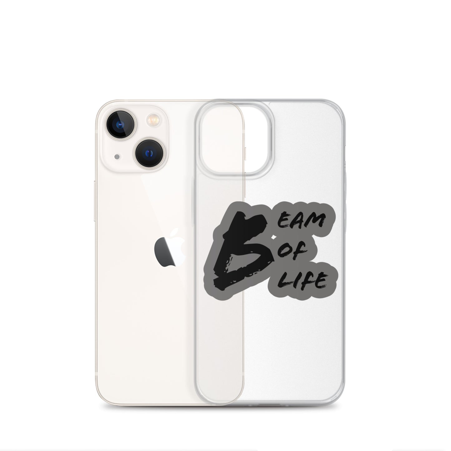 Beam of Life Clear iPhone Case - Grey/Black Logo