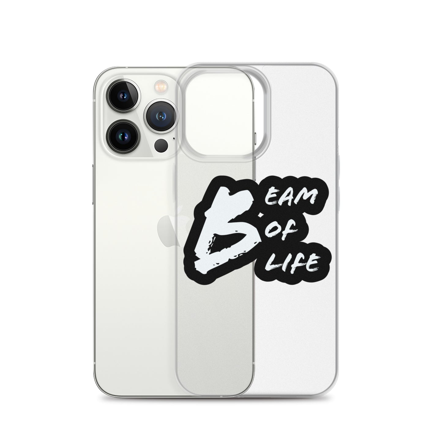 Beam of Life Clear iPhone Case - Black/White Logo