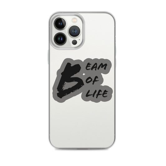 Beam of Life Clear iPhone Case - Grey/Black Logo