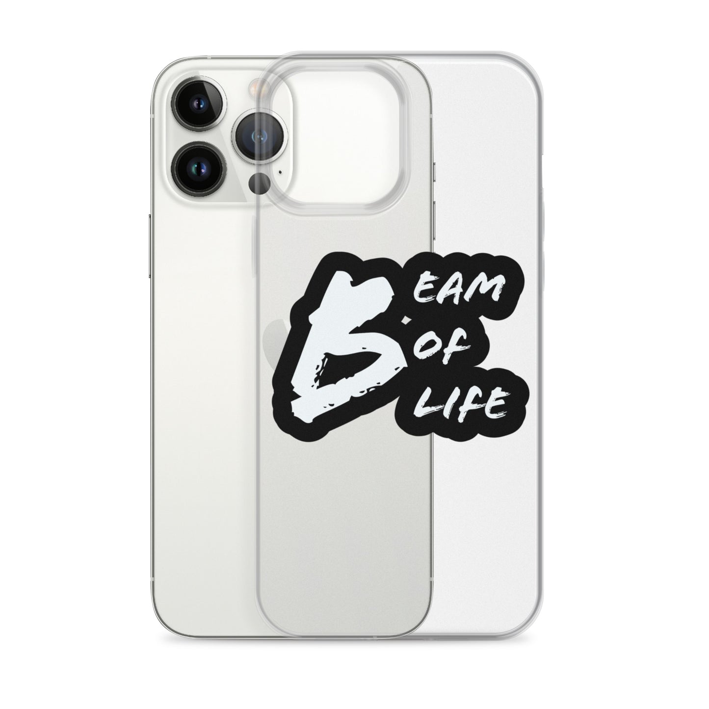 Beam of Life Clear iPhone Case - Black/White Logo