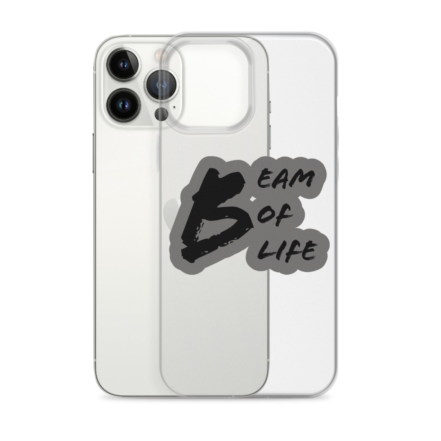 Beam of Life Clear iPhone Case - Grey/Black Logo