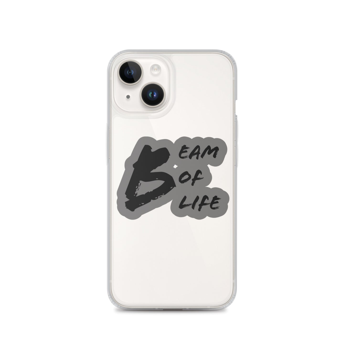 Beam of Life Clear iPhone Case - Grey/Black Logo