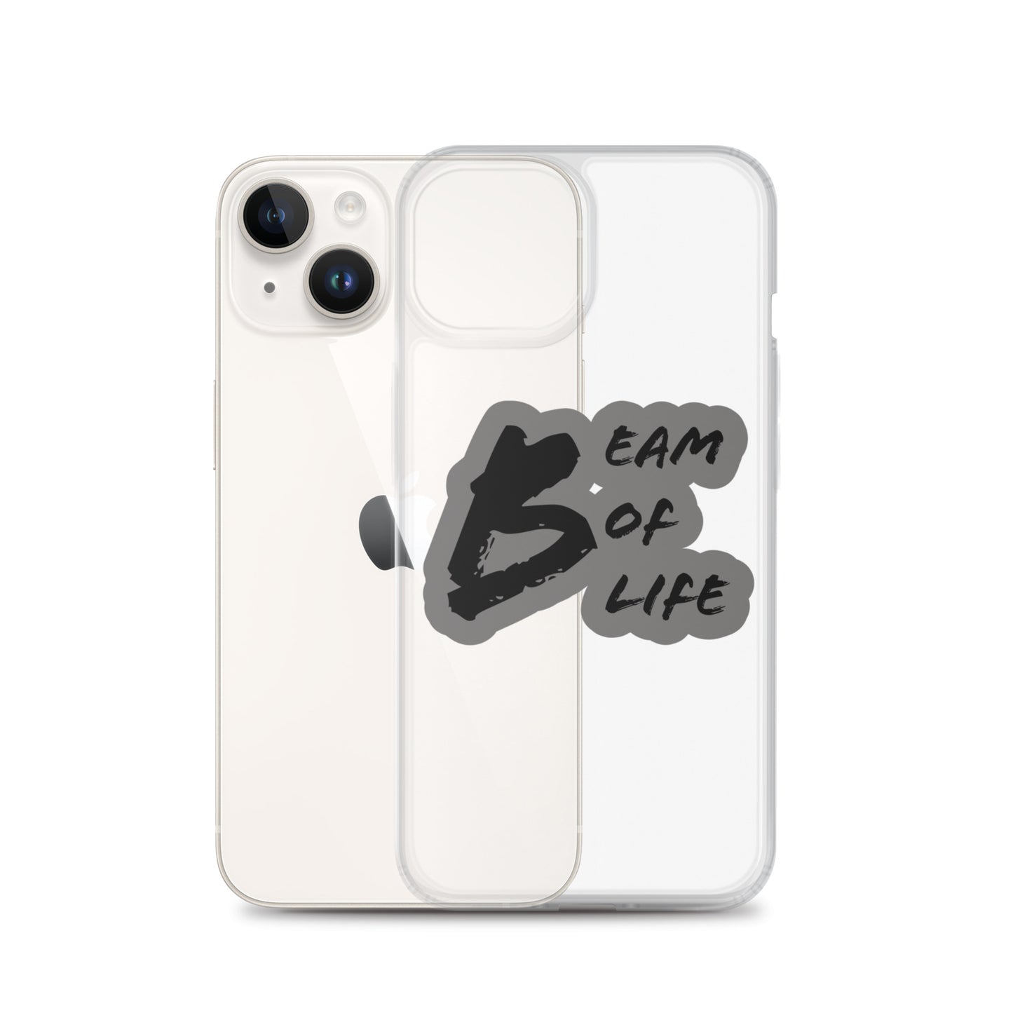 Beam of Life Clear iPhone Case - Grey/Black Logo