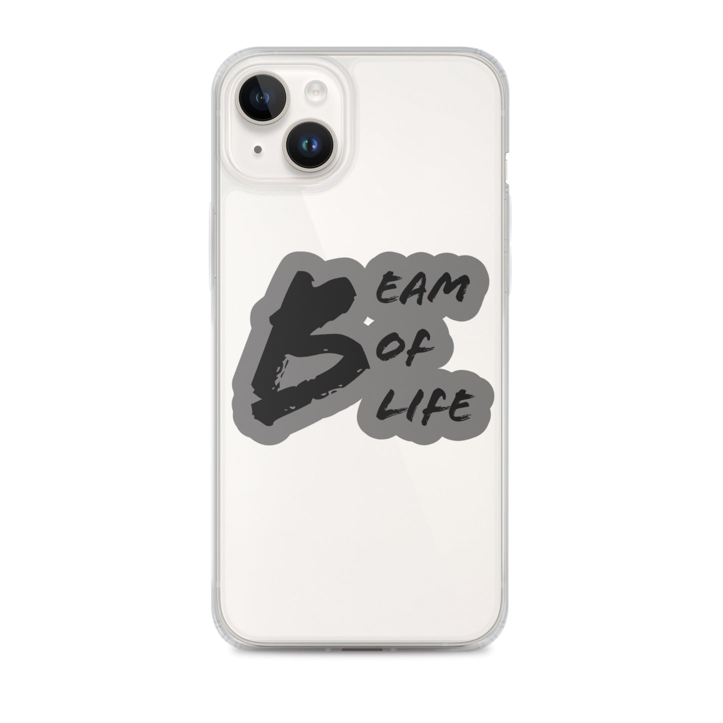 Beam of Life Clear iPhone Case - Grey/Black Logo