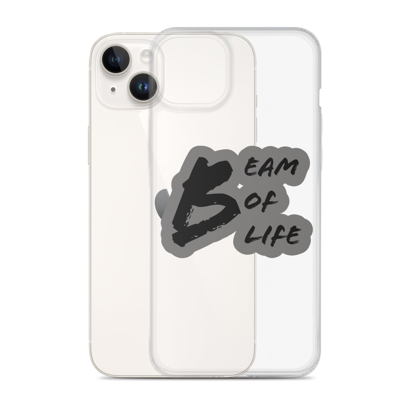 Beam of Life Clear iPhone Case - Grey/Black Logo