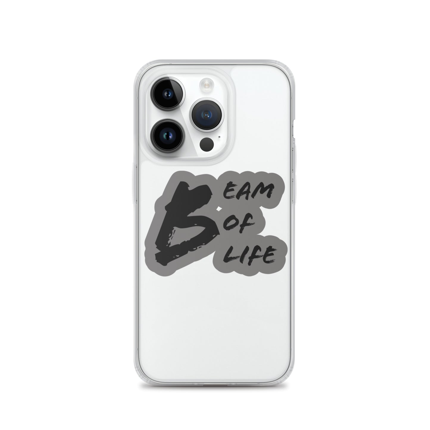 Beam of Life Clear iPhone Case - Grey/Black Logo