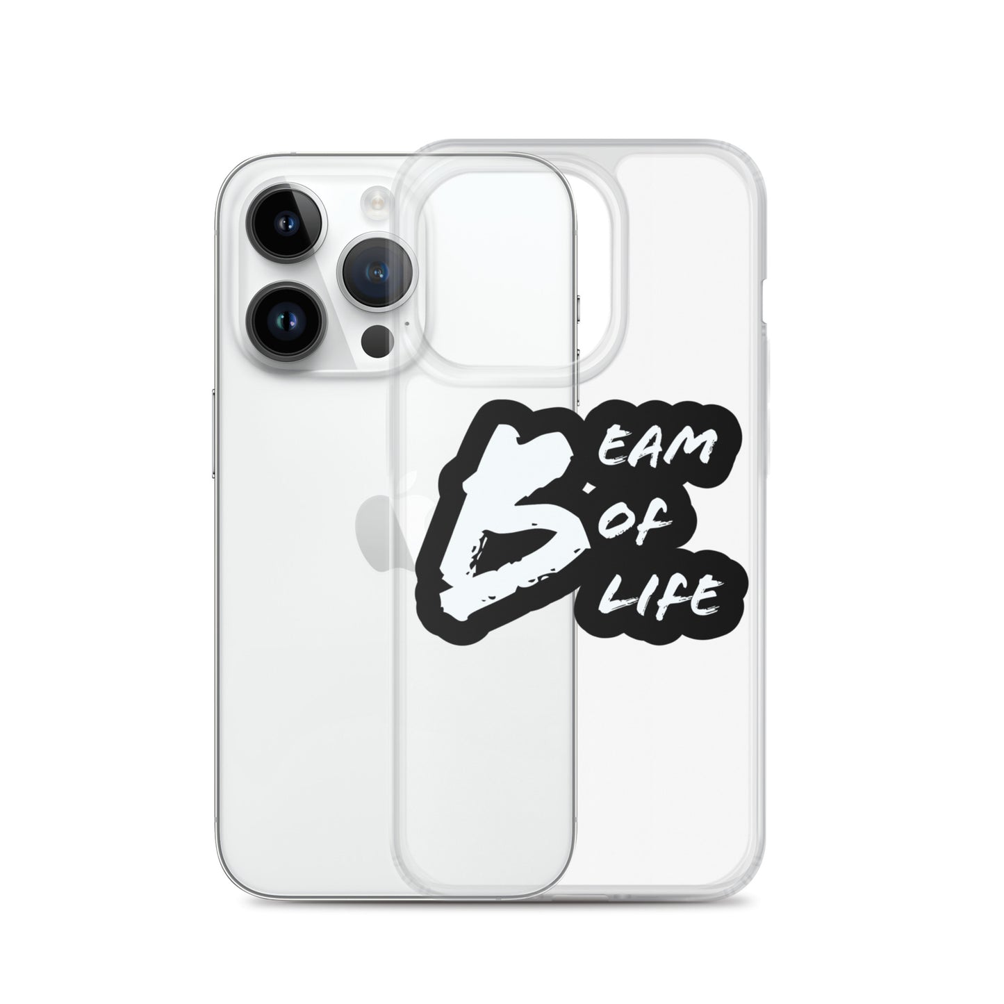 Beam of Life Clear iPhone Case - Black/White Logo