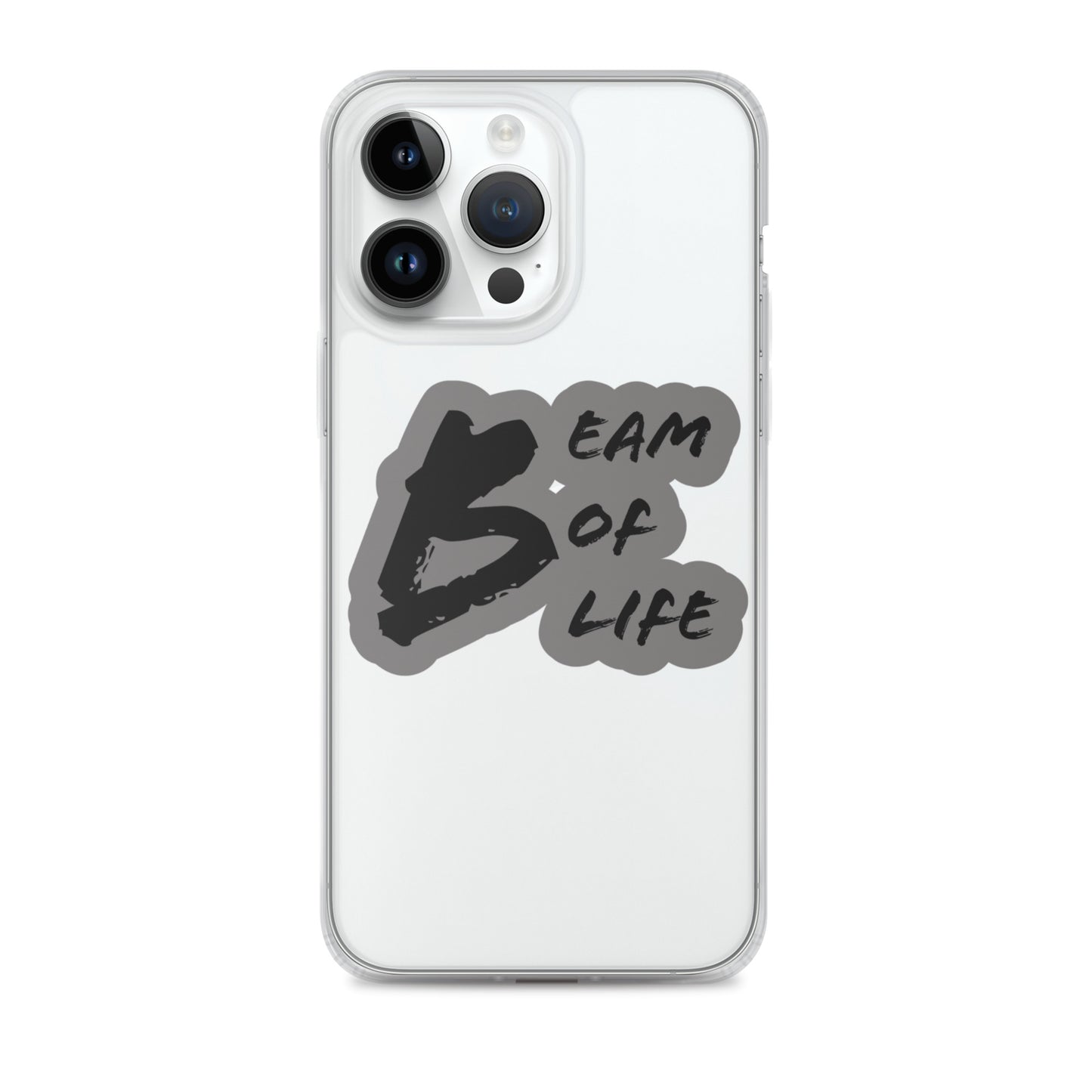 Beam of Life Clear iPhone Case - Grey/Black Logo