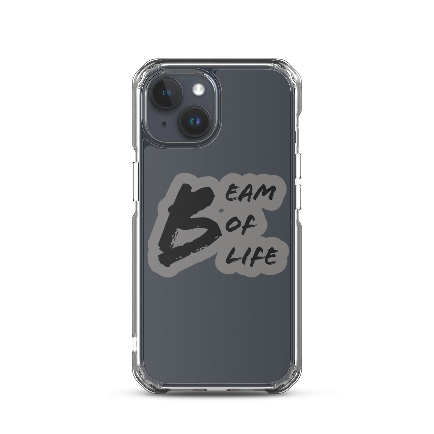 Beam of Life Clear iPhone Case - Grey/Black Logo