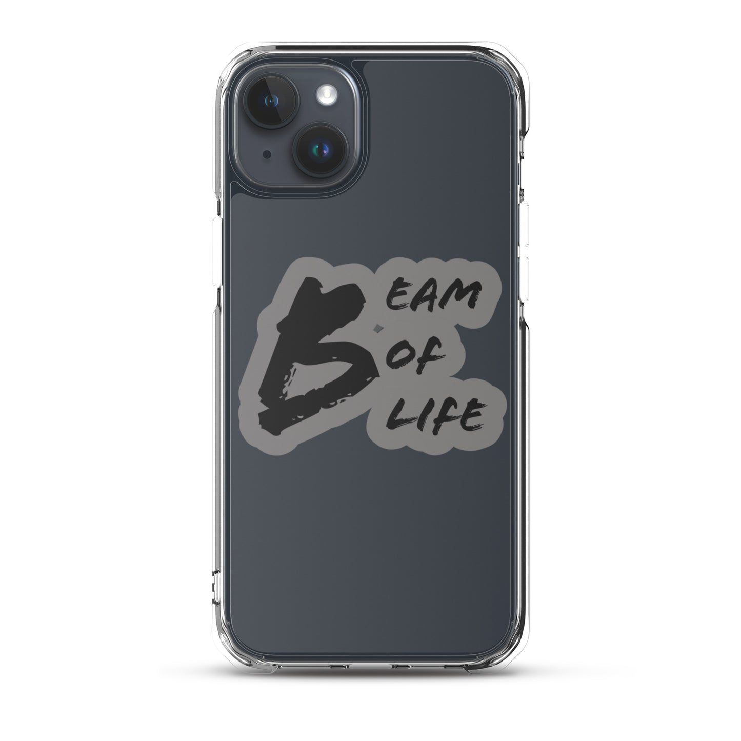 Beam of Life Clear iPhone Case - Grey/Black Logo