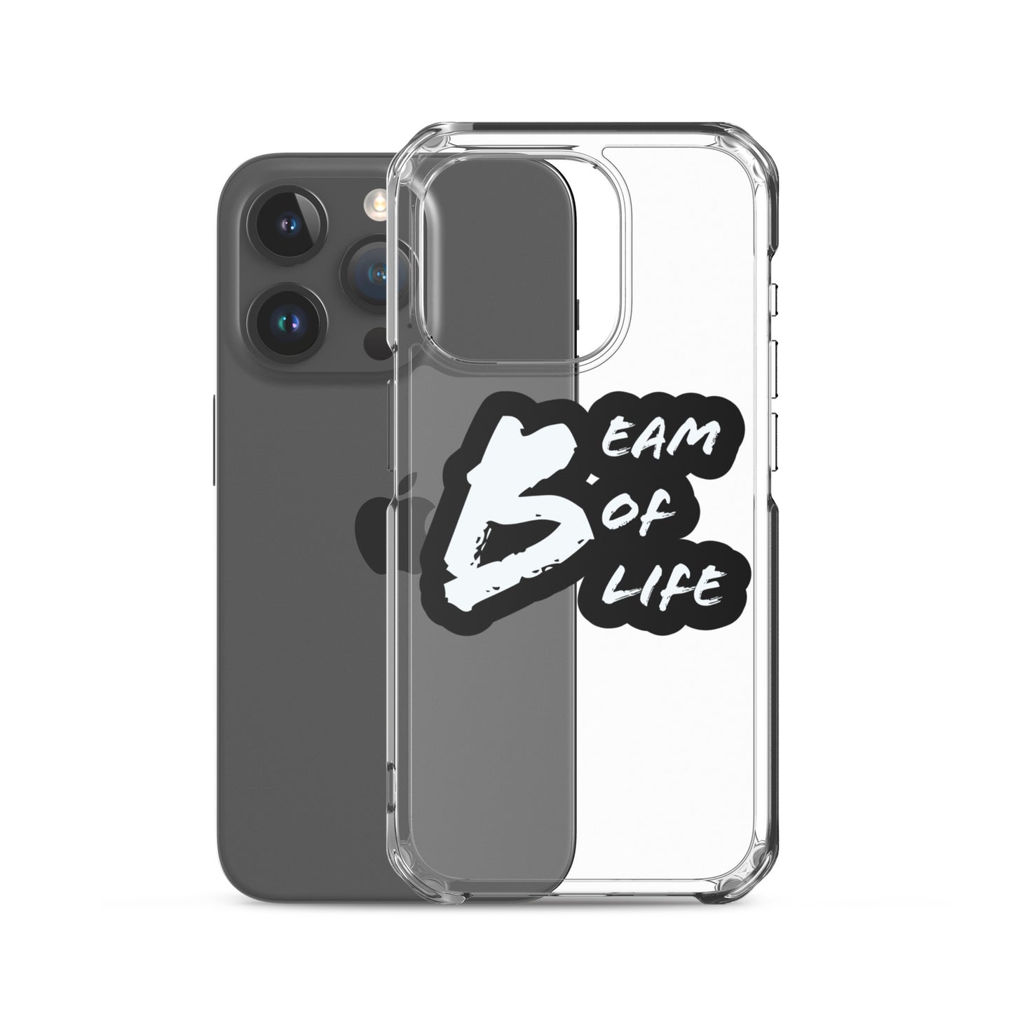 Beam of Life Clear iPhone Case - Black/White Logo