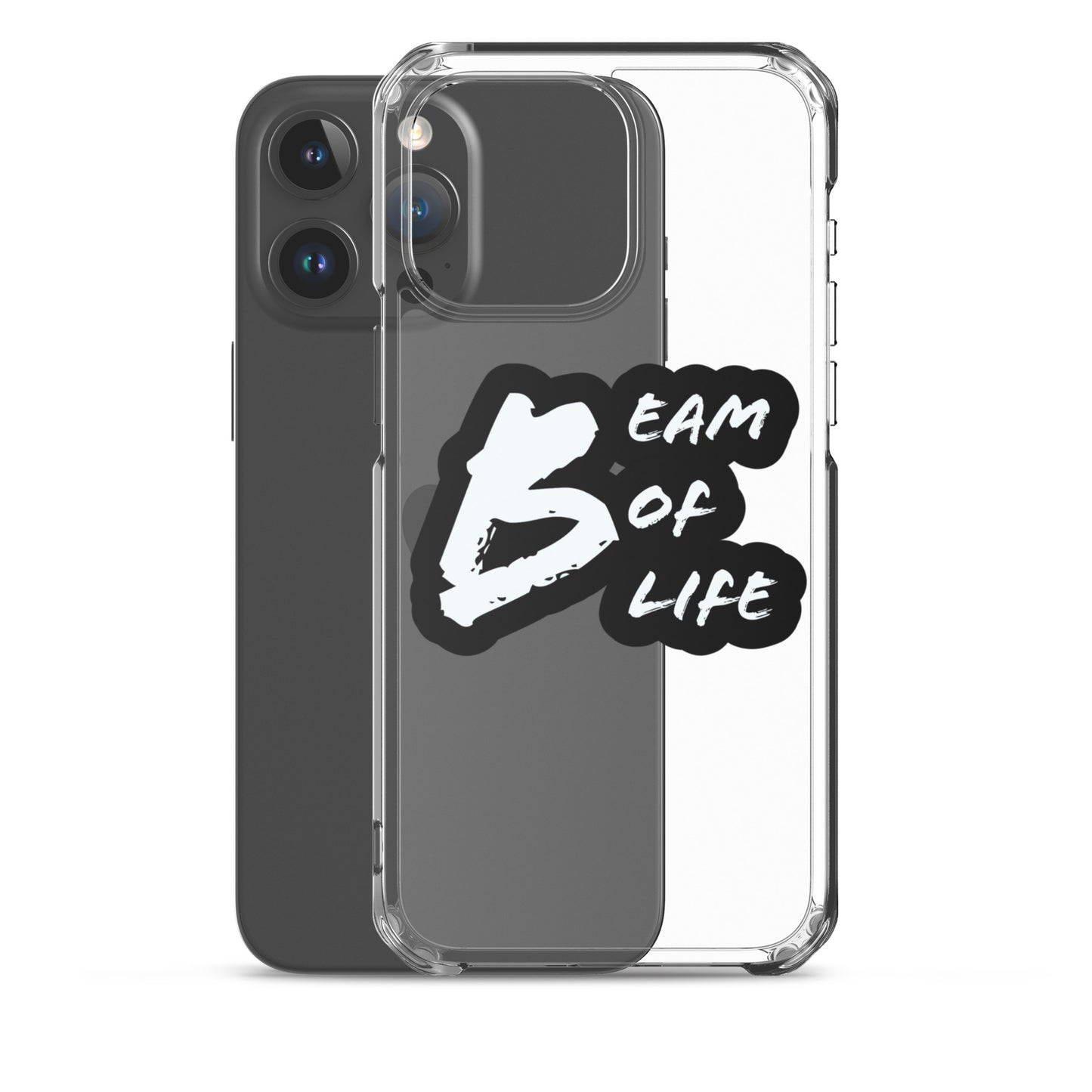 Beam of Life Clear iPhone Case - Black/White Logo