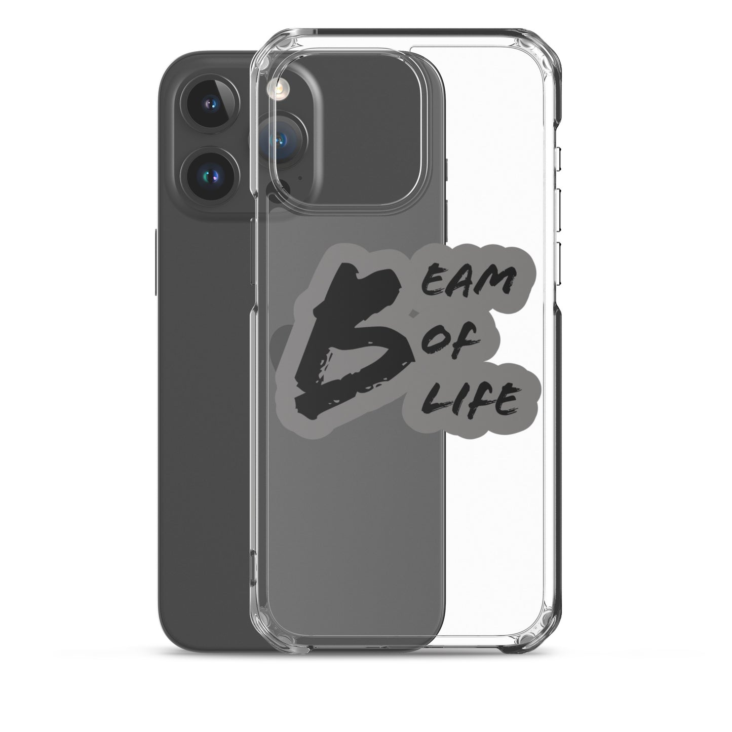 Beam of Life Clear iPhone Case - Grey/Black Logo