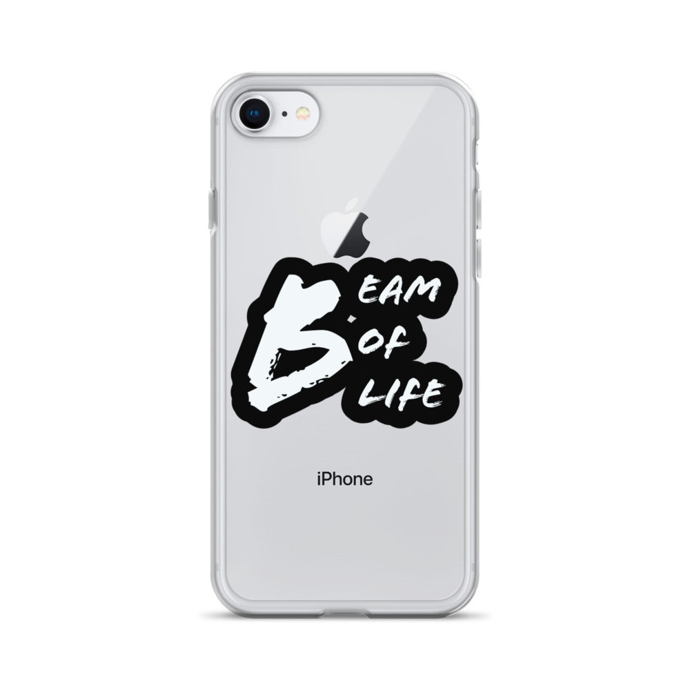 Beam of Life Clear iPhone Case - Black/White Logo