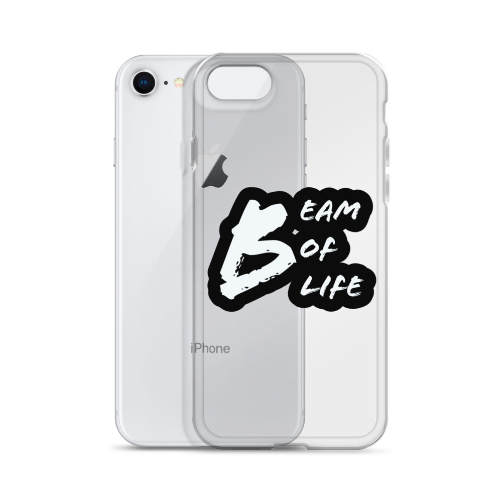 Beam of Life Clear iPhone Case - Black/White Logo