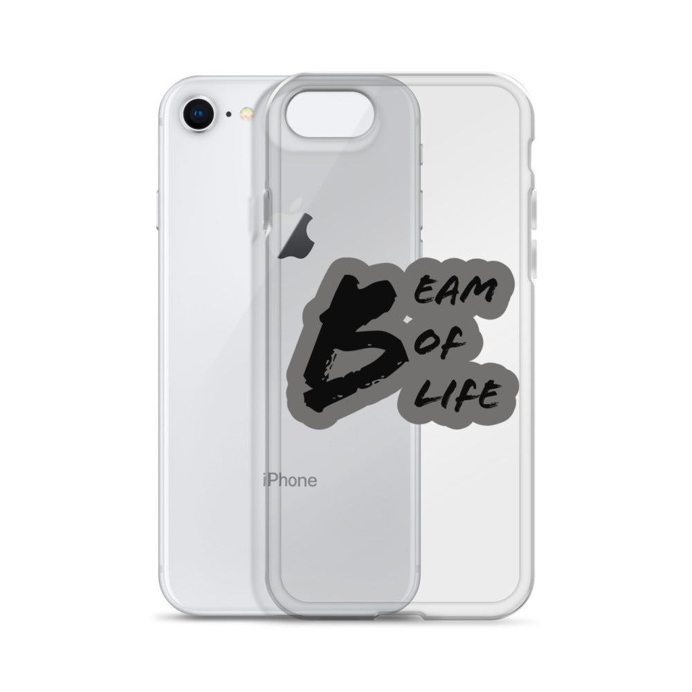 Beam of Life Clear iPhone Case - Grey/Black Logo