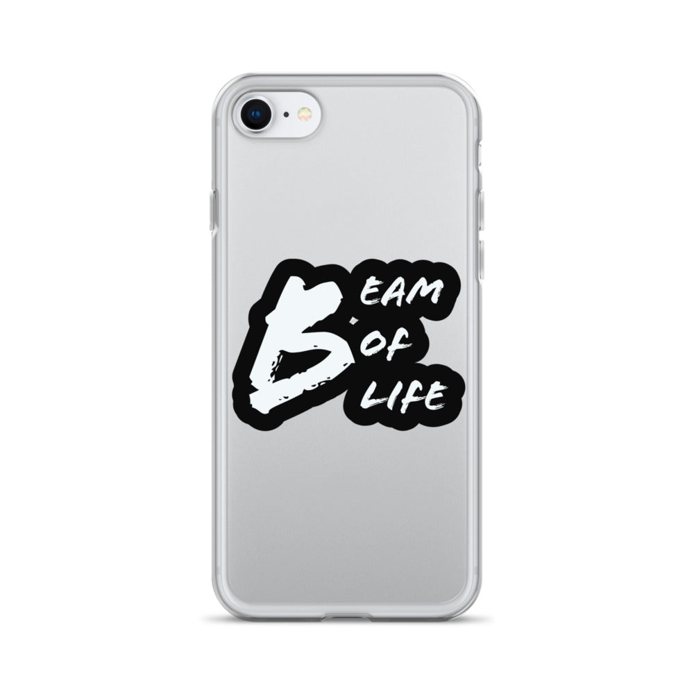 Beam of Life Clear iPhone Case - Black/White Logo