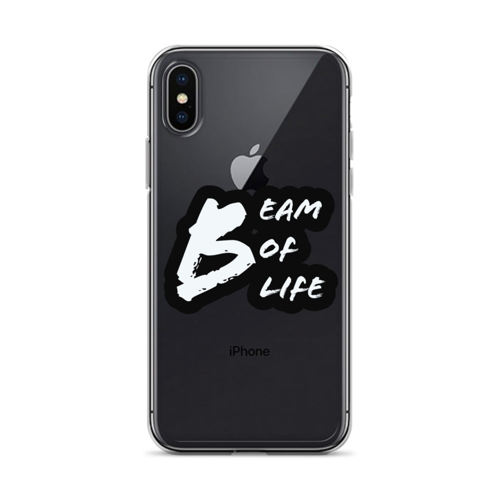 Beam of Life Clear iPhone Case - Black/White Logo