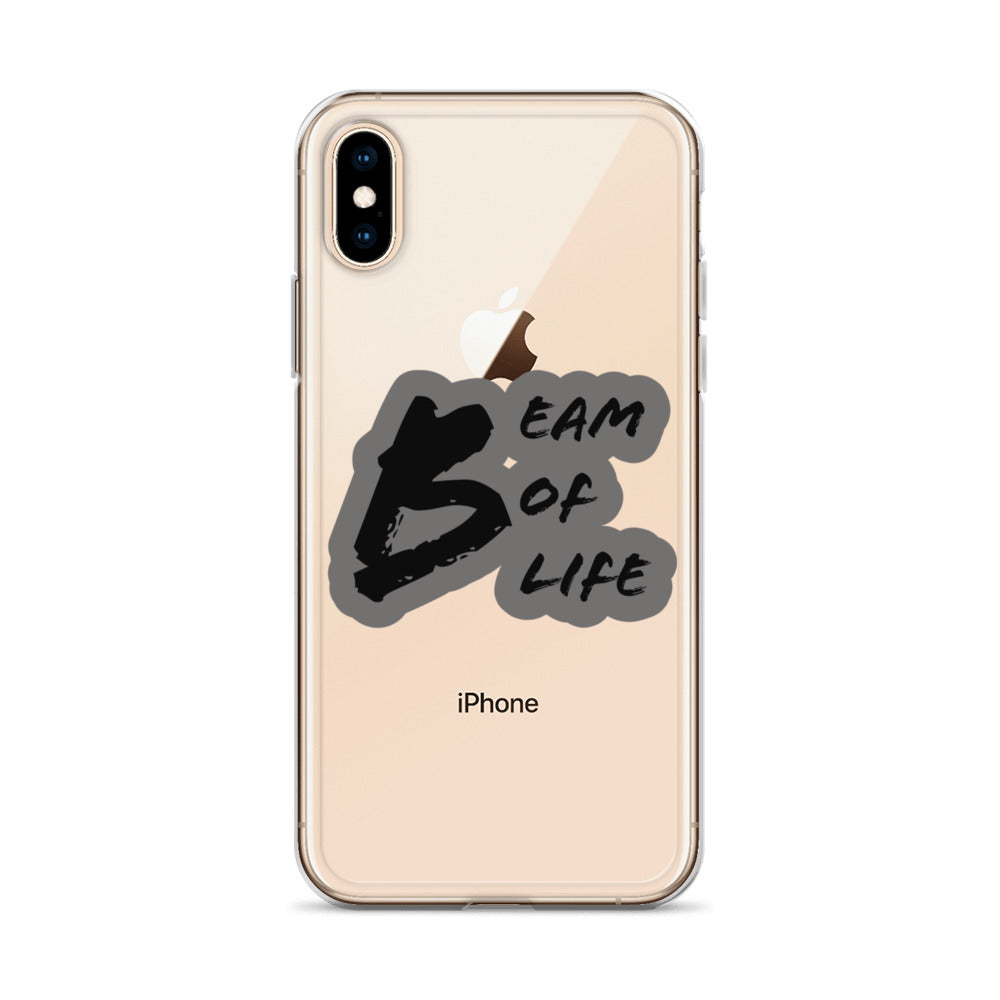 Beam of Life Clear iPhone Case - Grey/Black Logo