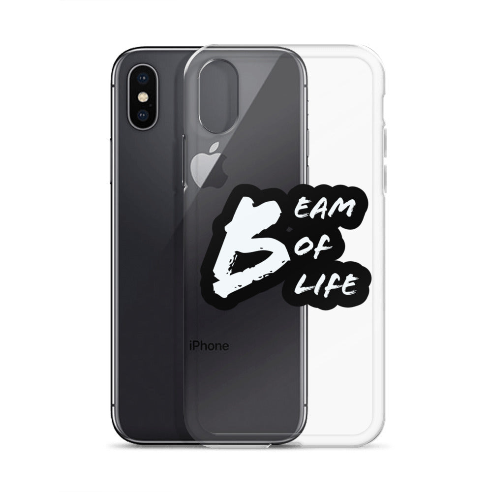 Beam of Life Clear iPhone Case - Black/White Logo