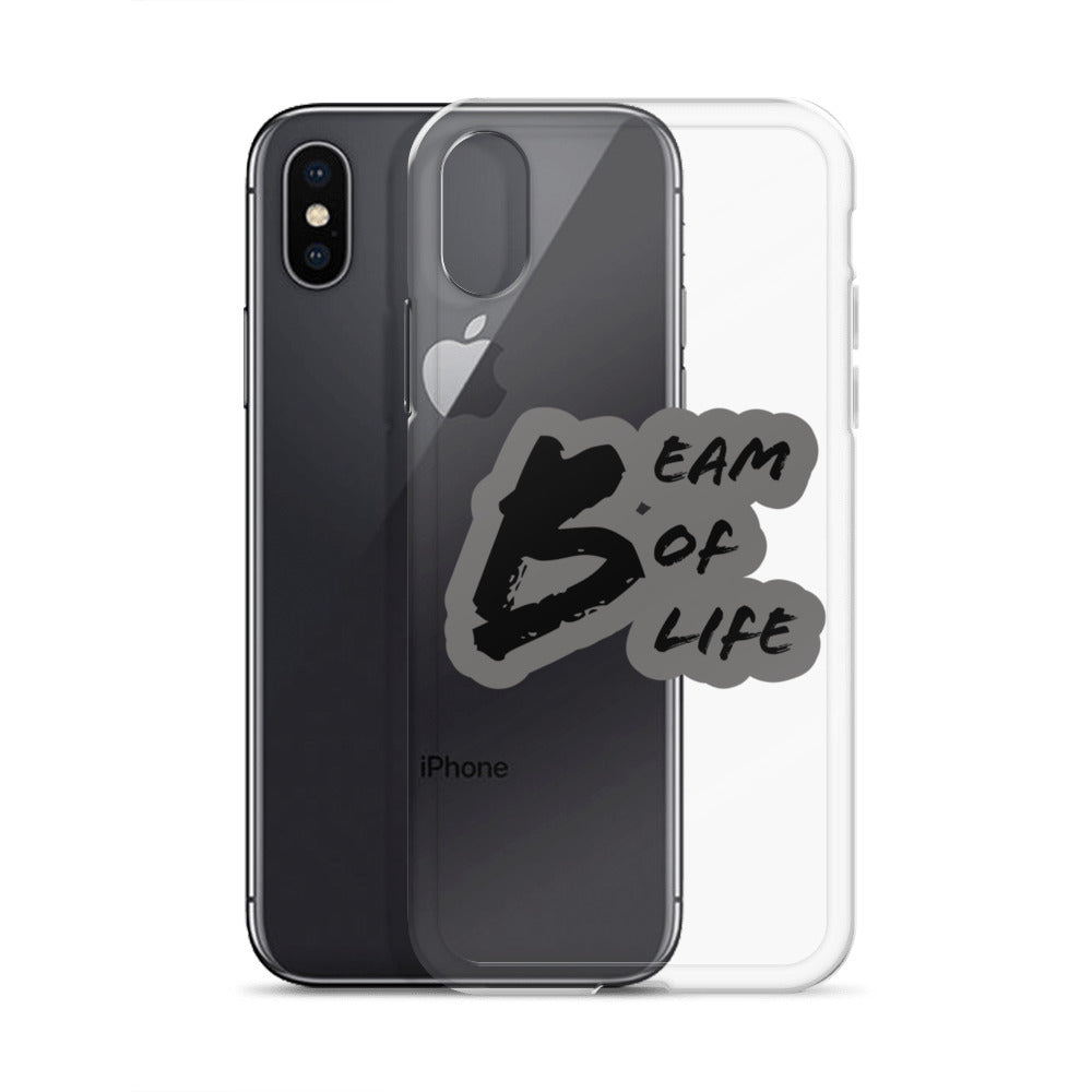 Beam of Life Clear iPhone Case - Grey/Black Logo