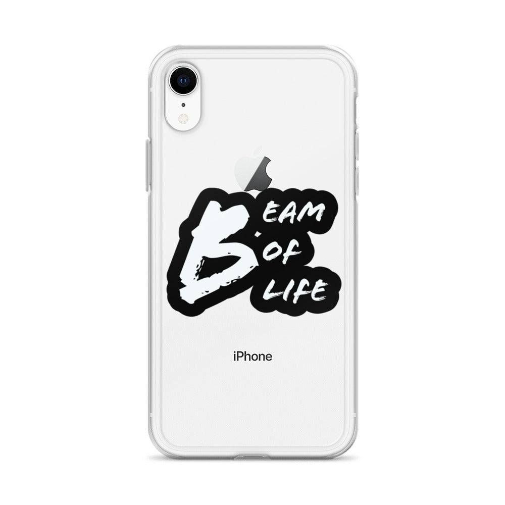 Beam of Life Clear iPhone Case - Black/White Logo