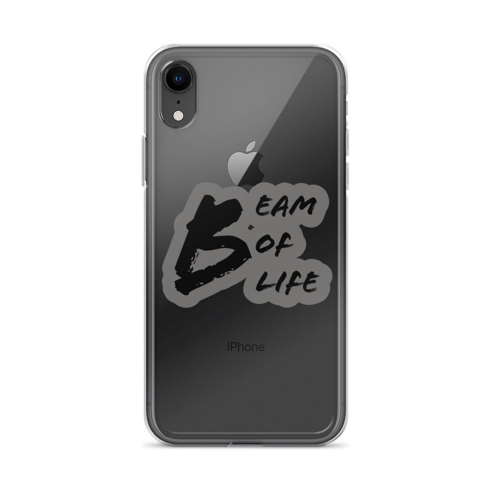 Beam of Life Clear iPhone Case - Grey/Black Logo