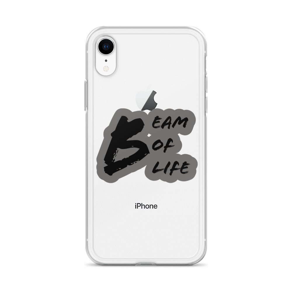 Beam of Life Clear iPhone Case - Grey/Black Logo