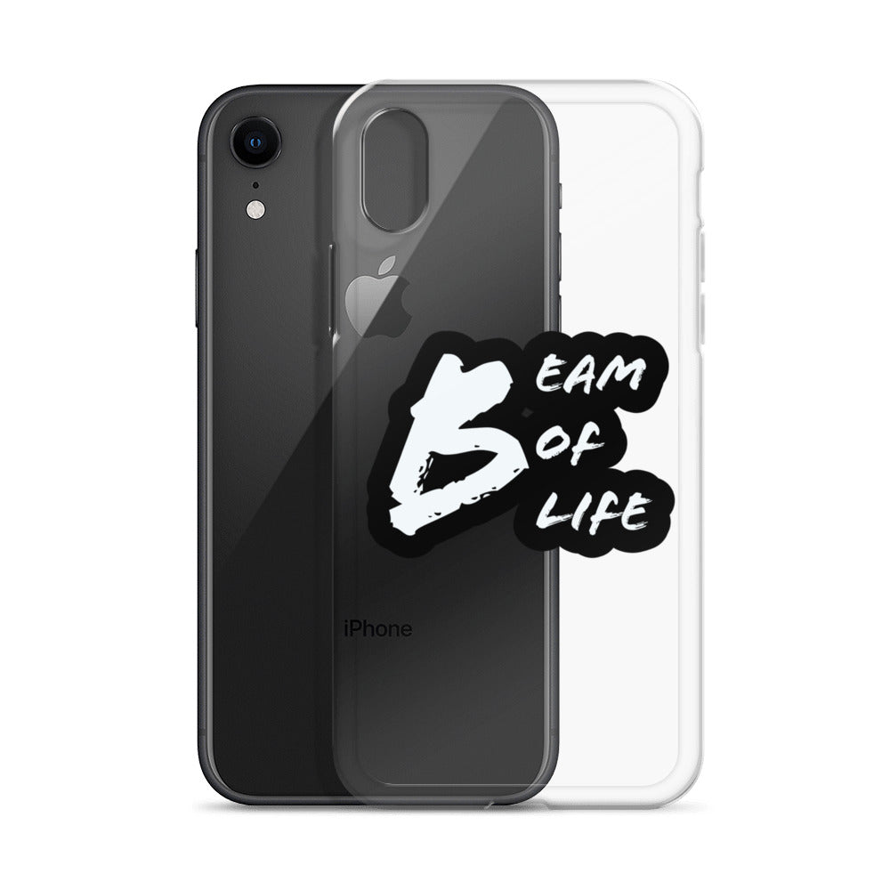 Beam of Life Clear iPhone Case - Black/White Logo