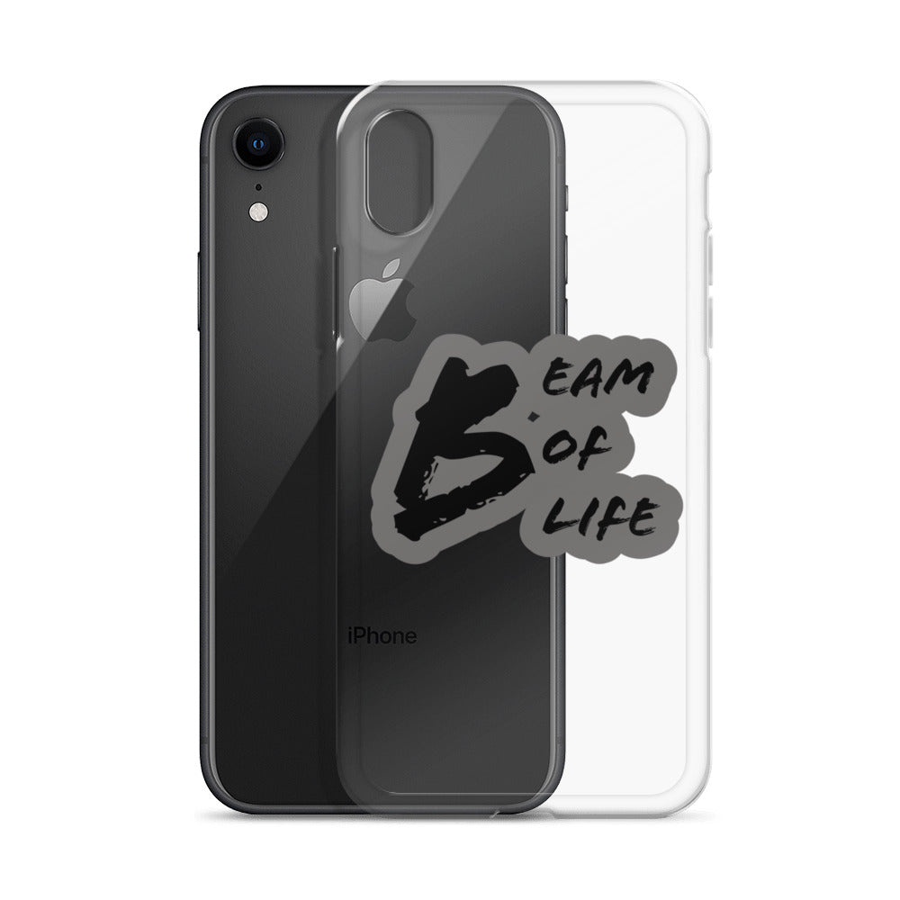 Beam of Life Clear iPhone Case - Grey/Black Logo