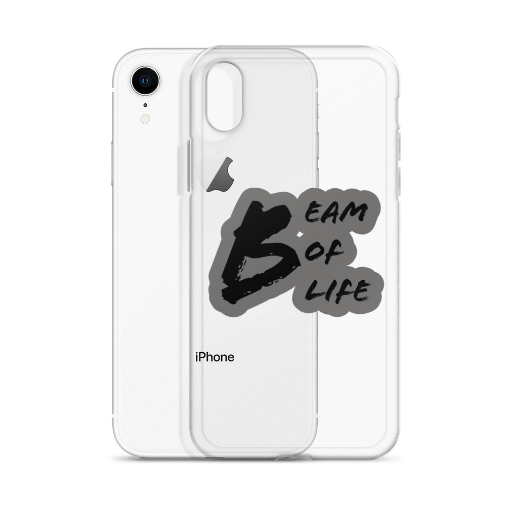 Beam of Life Clear iPhone Case - Grey/Black Logo