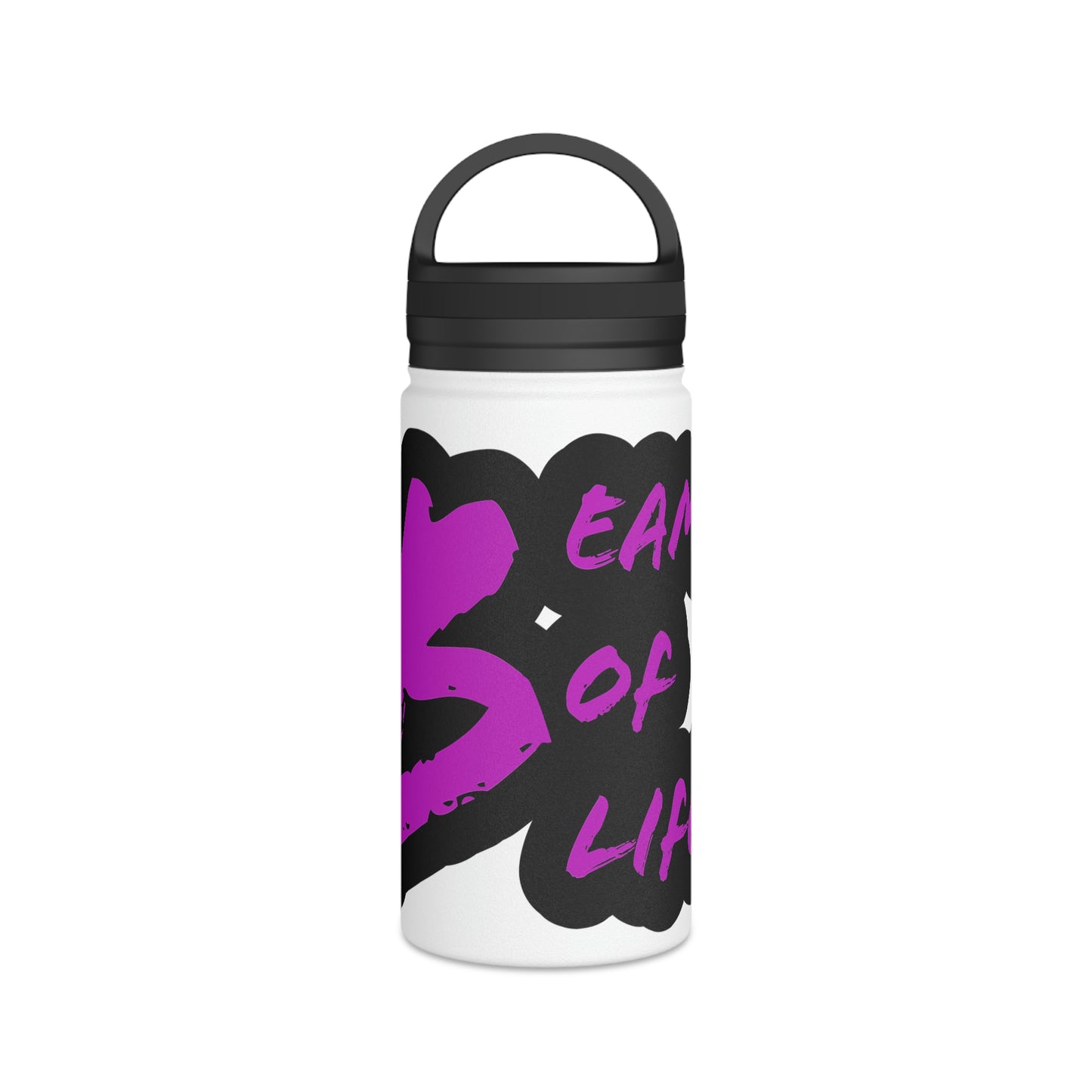 Beam of Life Stainless Steel Water Bottle - Black/White Logo