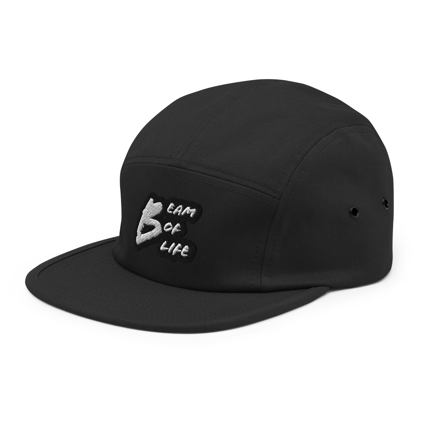 Beam of Life Five Panel Cap - Black/White Logo