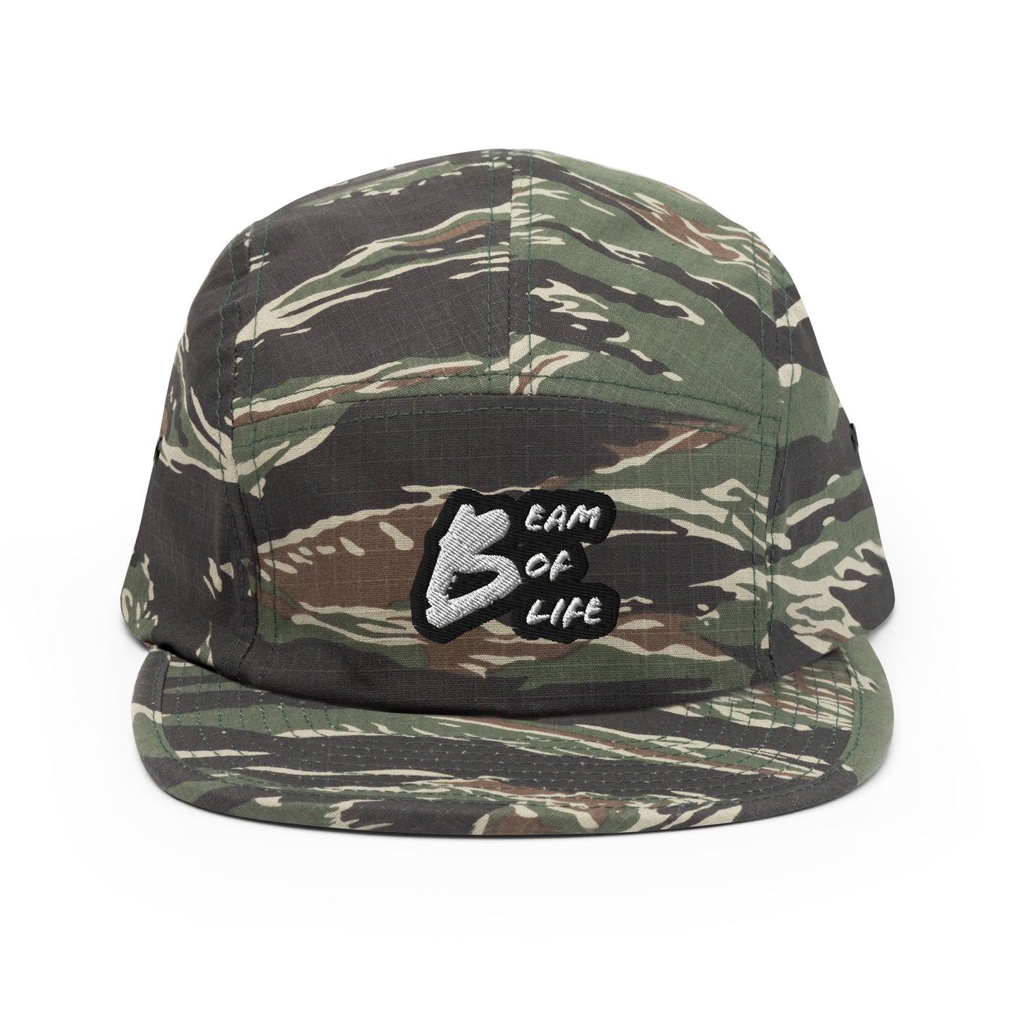 Beam of Life Five Panel Cap - Black/White Logo